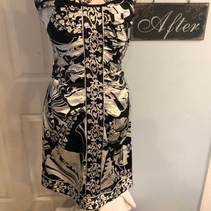 MAGGY LONDON Blk/Wht Cocktail Dress Sz 10
